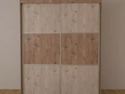 wardrobe with sliding doors 3D model