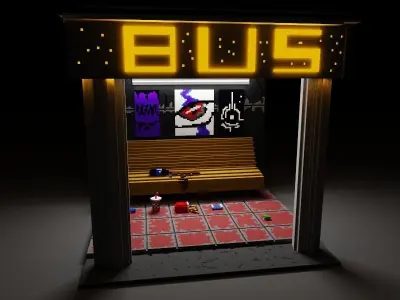 bus halth Free low-poly 3D model