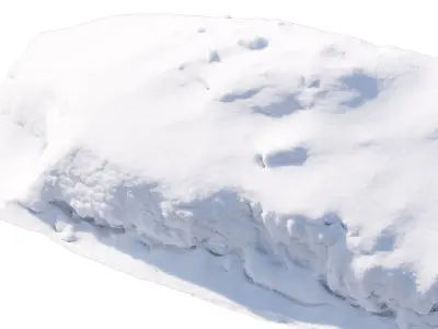 Realistic snowdrift snow pile 3D model
