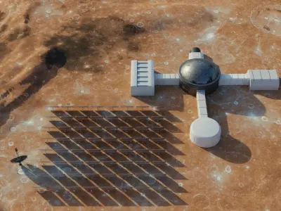 Martian base and Mars Rover 3D models 3D Model Pack