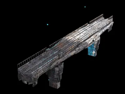 Sc Fi Train tunnel Claw base 4 3D model