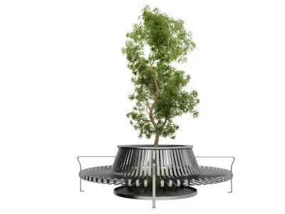 Park lounge chair Low-poly 3D model