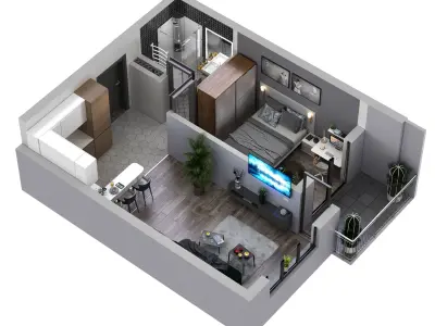3D floor plans apartment 3D model
