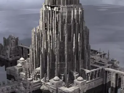 Babylon Tower Scifi version variations 3D model