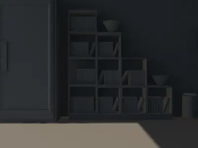 Low Poly Room  Low-poly 3D model