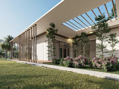 Solar Energy House Low-poly 3D model