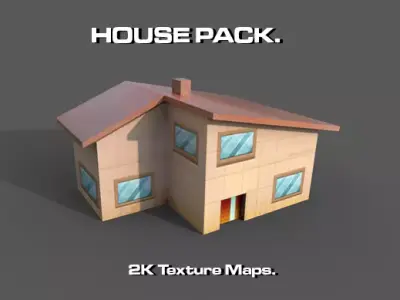 HOUSE PACK Low-poly 3D model