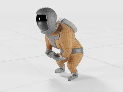 Rigged Cartoon Space Man Character - Toon Astronaut or Cosmonaut 3D model