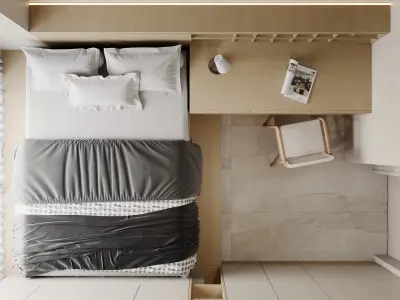 Modern bedroom 3D model 32