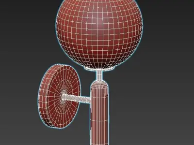 raffin wall light with ball 3D model