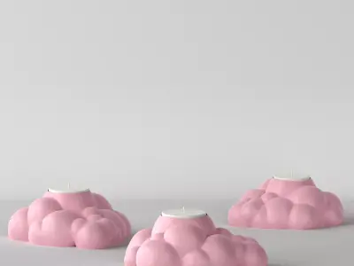 Cloud Tealight Holder 3D print model