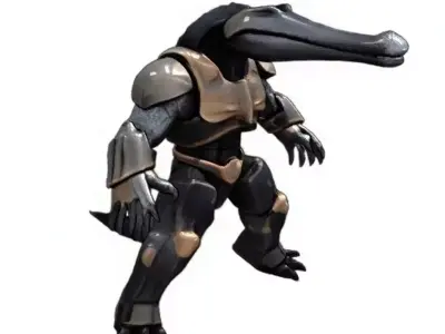 Armored Crocodile Mech Warrior Sci-Fi Low-poly 3D model