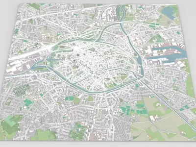 Cityscape Brugge Belgium 3D model