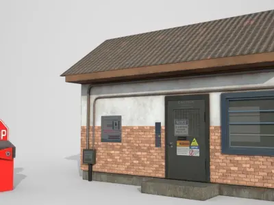 Security Booth - PBR - VR AR Low-poly 3D model