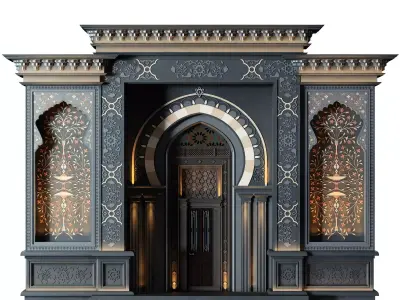  morrocon architectural entrance 921 Low-poly 3D model