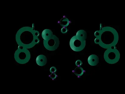 Ultra Light charms pendant necklace 3D Model 3D print model