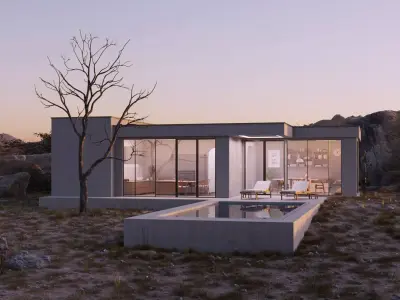 DeadTreeHouse modern house in desert 3D model