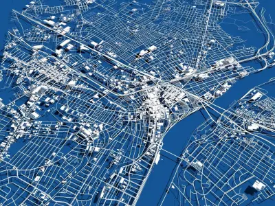 Cityscape  Trenton New Jersey United States USA 3D model