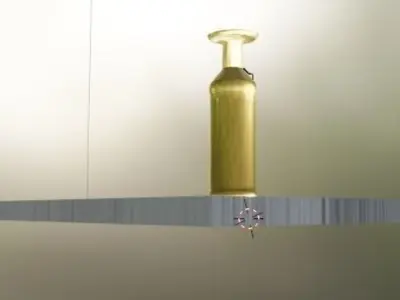 florero light fixture with gold shade 3D model