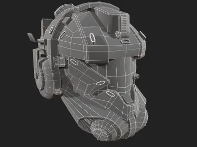 Scifi helmet ver 12 Low-poly 3D model