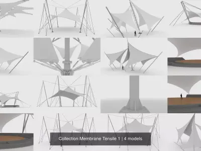 Collection Membrane Tensile 1 3D Model Pack