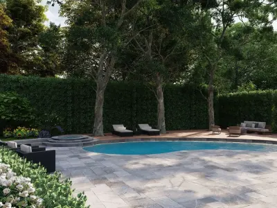 Garden Landscape 3D Model - SketchUp and Lumion Scene 3D model 3D model