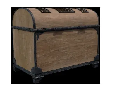crate wooden chest with two doors 3D model