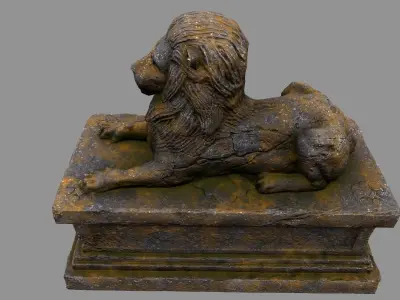 Lion Statue 16 Low-poly 3D model