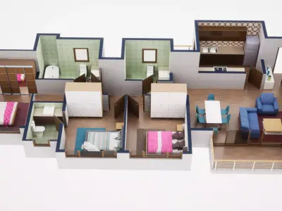 3D Floor Plan Model 45 3D model