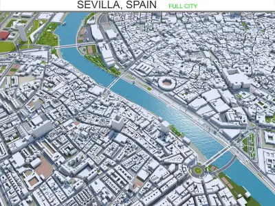 Sevilla Spain 40km Low-poly 3D model
