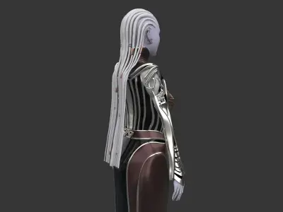 SCI-FI GIRL FANTASY Low-poly 3D model