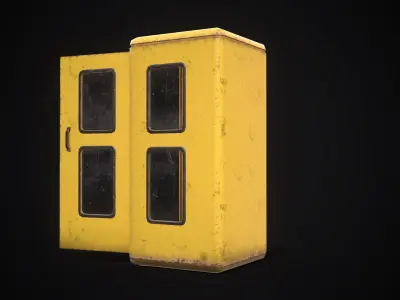 Phonebooth telephone booth Low-poly 3D model