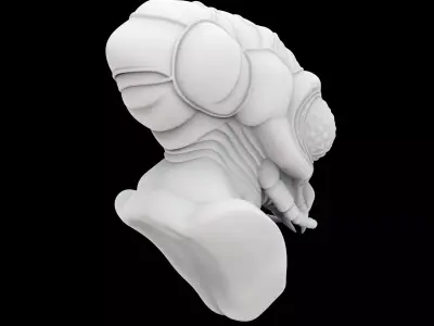 Insectoid Alien Bust 3D Print Model 3D print model