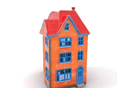 Red Brick House model pack Low-poly 3D model