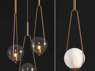 Pendant Lamp Loop Brass 3D model