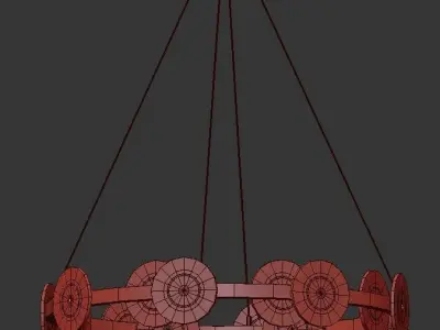 TRACY circular pendant light with gold and circles 3D model