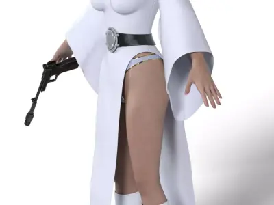 PRINCESS LEIA Rebel Commander  White Robes 3D model