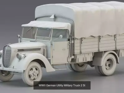 WWII German Vehicles Collection 5 Models 3D Model Pack