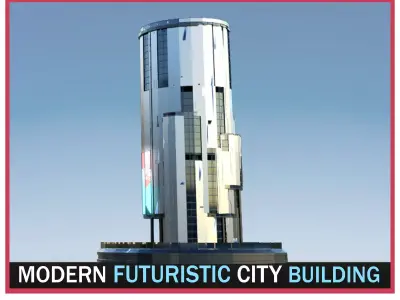 Futuristic Future Modern City Building Skyscraper 17 3D model