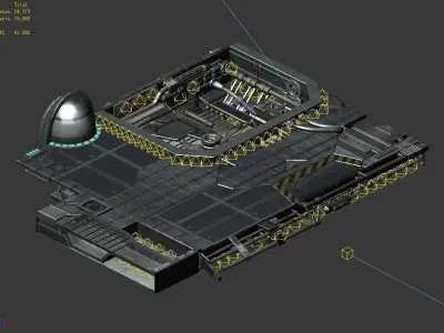 Spaceship - indoor - floor 01 3D model