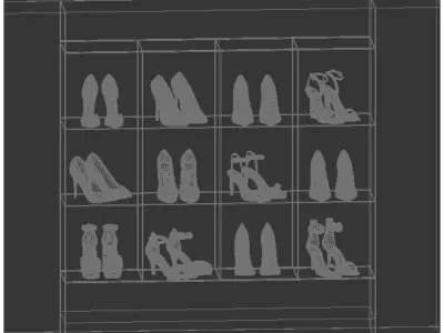 Shoes in a row 3D model