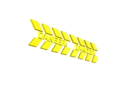 Cyberpunk Future Danger Sign v1 013 Low-poly 3D model