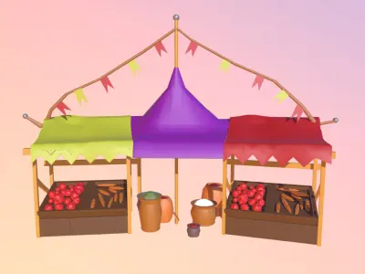 Trade Shop Low-poly 3D model