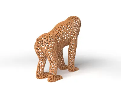 Monkey Voronoi Low-poly 3D model