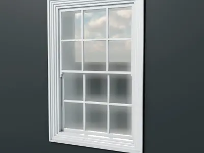 Sash Window Low Poly Model Low-poly 3D model