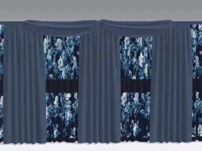 Curtain Low-poly 3D model