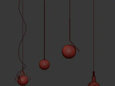 5 Table Lamps Set 1 3D model