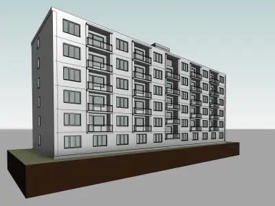 Prefabricated apartment building system T06B 3D model