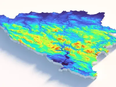 Bosnia and Herzegovina Country Terrain 3D model