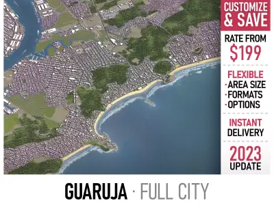 Guaruja - 3D City Model Low-poly 3D model